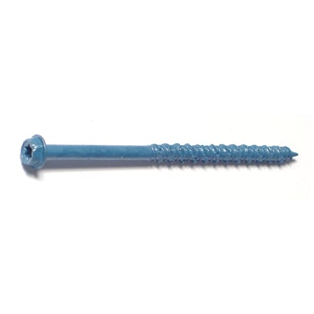 Torquemaster Masonry Screw, 3/16" Dia., Hex, 3 1/4 in L, Steel Blue Ruspert, 100 PK 54263